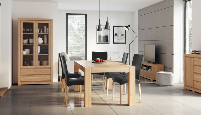 Ensemble de salle à manger en bois massif, table en bois massif + 6 chaises, ensemble de salle à manger en bois massif.