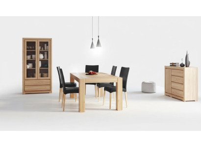 Ensemble de salle à manger en bois massif, table en bois massif + 6 chaises, ensemble de salle à manger en bois massif.