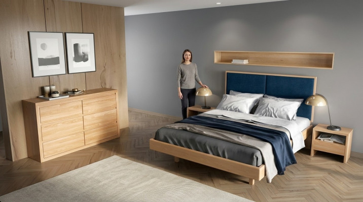 Lit en bois massif 180x200 Lit double Lit en bois massif Vrai lit en bois Lit Voll nouveaux lits