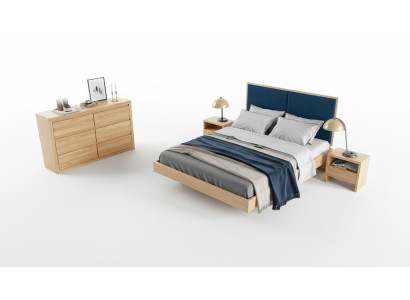 Ensemble de chambre à coucher 4 pièces. Ensemble Lit 2x Tables de chevet Commode Bois massif Suite neuve