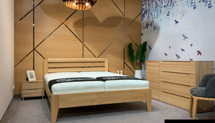 Chambre lit en bois Lit en bois massif Hôtel 180x200 Style Meubles en bois massif Lits