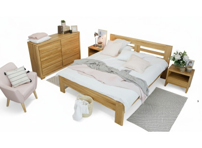 Lit en bois massif 180x200 Lit double Hêtre Massif Vrai lit Hozbett VollLit en bois massif neuf