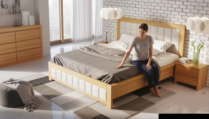 Chambre 3 pièces. Ensemble Lit 2x Table de chevet Console Lits Doubles Hôtel Tapisserie