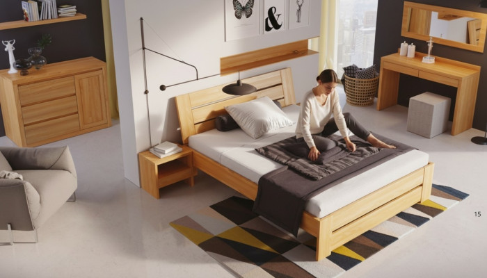 Meubles de chambre 3 pcs. Ensemble Lit Bois massif Tables de chevet 2x Bois véritable