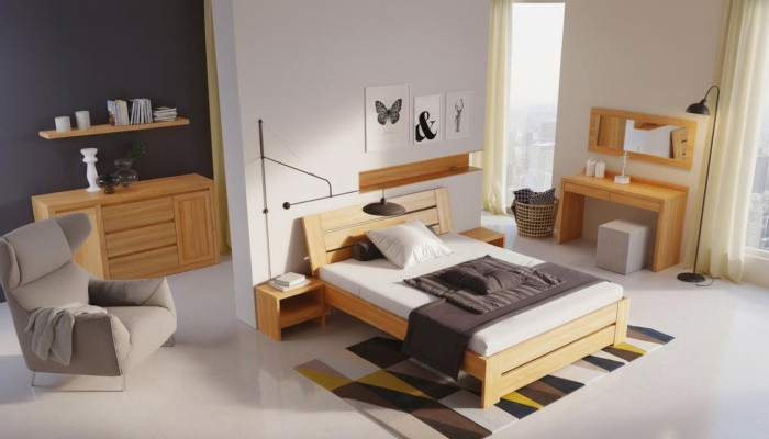 Meubles de chambre 3 pcs. Ensemble Lit Bois massif Tables de chevet 2x Bois véritable