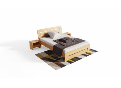 Ensemble de chambre à coucher 5 pièces. Lit 2x Table de chevet + table de maquillage Miroir en bois massif Mobilier neuf