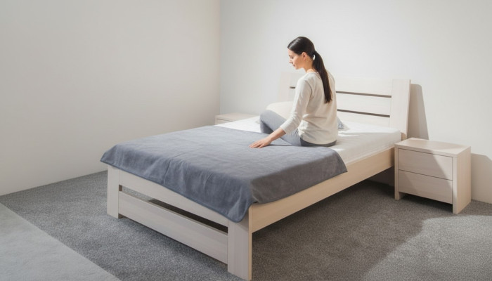 Lit Chambre Complet Ensemble Lits avec 2 Tables de chevet 100x200cm Loft Solid