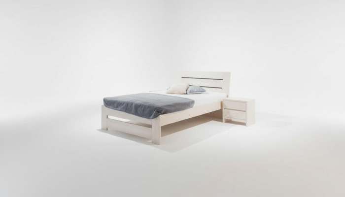 Lit Chambre Complet Ensemble Lits avec 2 Tables de chevet 100x200cm Loft Solid
