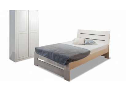 Lit en bois massif Lit Massif de 100x200cm Lit Simple Meubles Solides Meubles Chambre