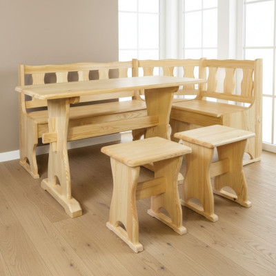 Banquette d'angle banc en bois bancs solides cuisine salle à manger coin siège mobilier en bois massif en bois