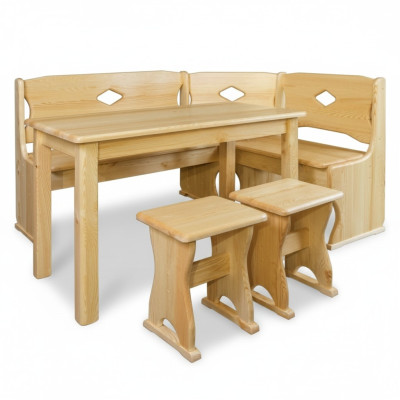 Banquette d'angle en bois banc en bois bancs en bois massif coin repas cuisine siège d'angle meubles en bois massif