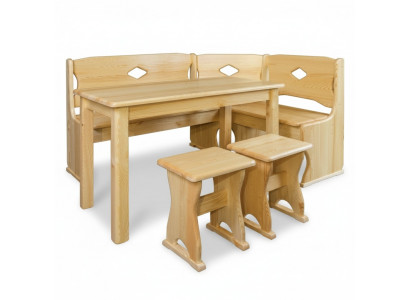 Banquette d'angle en bois banc en bois bancs en bois massif coin repas cuisine siège d'angle meubles en bois massif