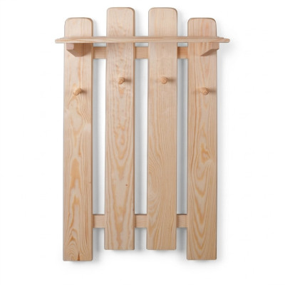Panneau d'armoire en pin massif, Porte-manteau mural en bois pour couloir, Neuf