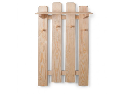 Panneau d'armoire en pin massif, Porte-manteau mural en bois pour couloir, Neuf