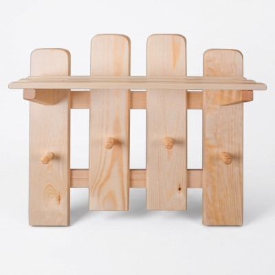 Panneau de garde-robe support mural porte-manteau porte-manteau en bois de pin artisanat