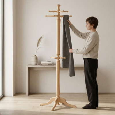 Porte-manteau en bois Porte-vêtements Porte-manteau 186cm Porte-manteau moderne