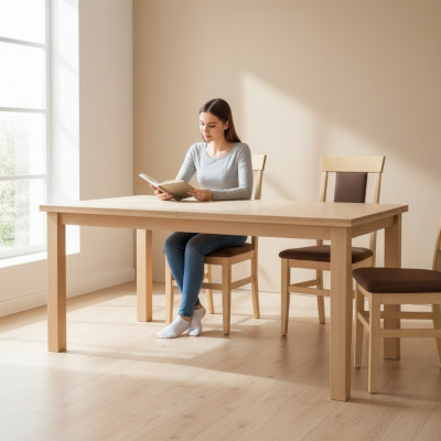 Chaise de salle à manger Chaise de cuisine Chaise rembourrée Chaise en bois massif Bois de pin fait main