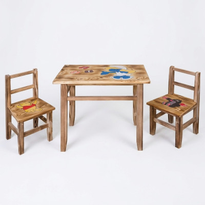 Ensemble de table pour enfants, 3 pièces, table avec 2 chaises, mobilier pour enfants, pour chambre d'enfant