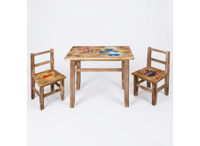 Ensemble de table pour enfants, 3 pièces, table avec 2 chaises, mobilier pour enfants, pour chambre d'enfant