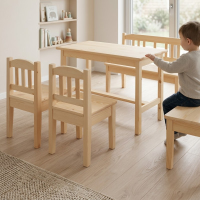Groupe de sièges pour enfants 4 pièces, ensemble de meubles pour enfants, chaise pour enfants, table pour enfants