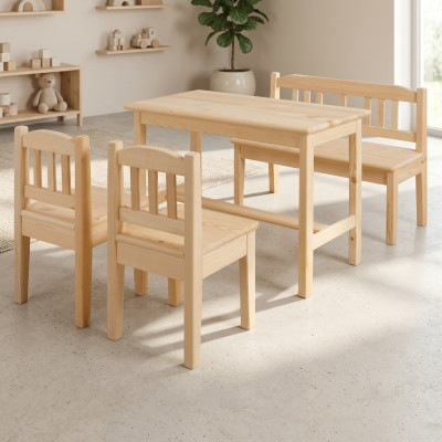 Groupe de sièges pour enfants 4 pièces, ensemble de meubles pour enfants, chaise pour enfants, table pour enfants