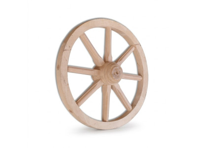 Roue en bois, roue décorative Ø 40 cm, roue à rayons blanchie, décoration murale en forme de roue de charrette de jardin