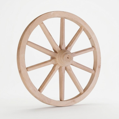Roue en bois décorative Ø 50 cm roue à rayons 10 roue de chariot décoration de jardin décoration de théâtre nouvelle