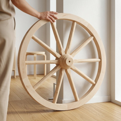 Roue en bois Dekorad Ø 60 cm roue à rayons roue de chariot décoration de jardin décoration de magasin décoration nouvelle