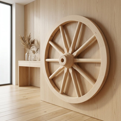Roue en bois Dekorad Ø 60 cm roue à rayons roue de chariot décoration de jardin décoration de magasin décoration nouvelle