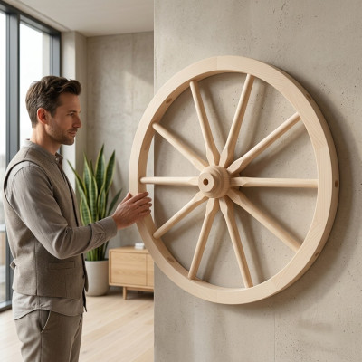 Roue de chariot roue en bois roue à rayons 80 cm décoration murale cheval rat décoration jardin nouveau