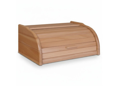 Boîte à pain en hêtre de 40 cm, boîte à rouleau de pain, boîte à volet roulant, boîte à pain en bois massif.