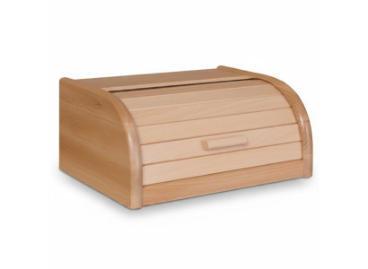 Boîte à pain en bois de hêtre 32 cm Boîte à pain à rideau roulant caisson à rouleau de pain Rabat en bois véritable bois nouveau