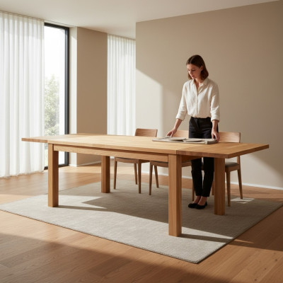 Table à manger Table solide Tables en bois massif Salle à manger Solide 120x80cm Cuisine Chêne