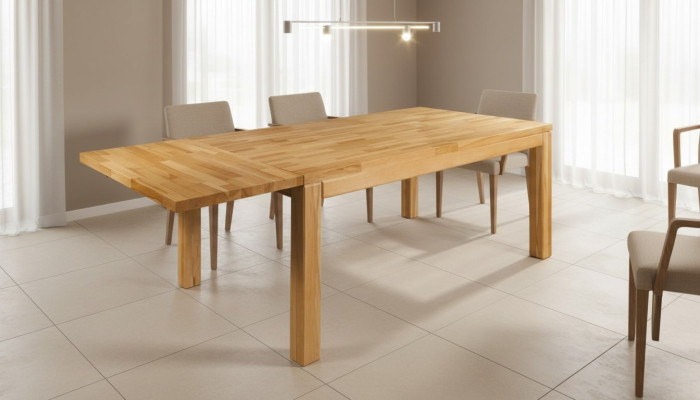 Salle à manger - Table de salon en bois massif Table de salle à manger Table en bois Table de réunion neuve