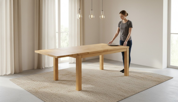 Table à manger Table solide Tables en bois massif Salle à manger en chêne Massif 160x90cm nouvelle