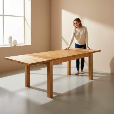 Table en bois Tables en bois massif Table à manger Tables de conférence 160x90 cm en chêne massif