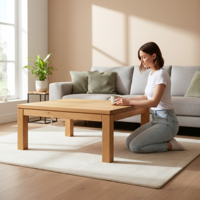 Table d'appoint Table basse en bois massif Chêne 100x70cm Nouvelles tables