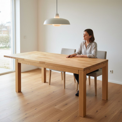 Table de salle à manger Table solide Tables en bois massif Chêne Salle à manger solide 120x80cm Cuisine