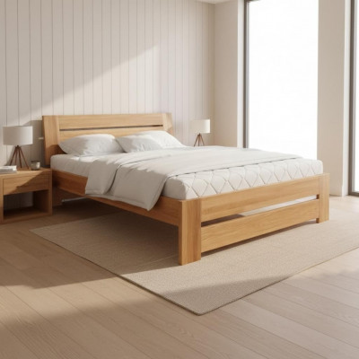 Lit Lit en bois Véritable Lits en bois Massif Chambre Hôtel Design Style Mobilier Massif