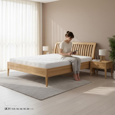 Lit complet en bois Vrai lit en bois massif Lit simple 120x200 Lit pour senior Lit artisanal