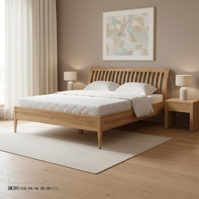 Lit complet en bois Vrai lit en bois massif Lit simple 120x200 Lit pour senior Lit artisanal