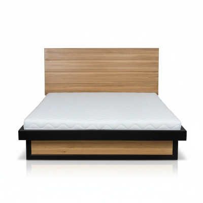 Lit moderne en vrai bois 140x200cm Lits design Cadre de lit Style chêne neuf