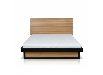 Lit moderne en vrai bois 140x200cm Lits design Cadre de lit Style chêne neuf