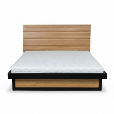 Lit Lit double Lit double en chêne Lit en bois 120x200 Cadre de lit Meubles massifs Lits
