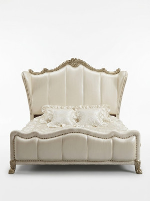 Style de lit classique Baroque Rococo Chesterfield en cuir double pour hôtel ancien