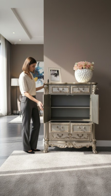Buffet Buffet Commode Véritable artisanat Bois Baroque Rococo Buffet Commode
