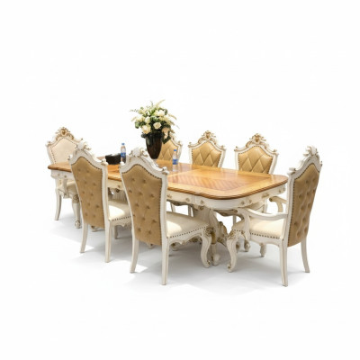 Suite de salle à manger royal Baroque Rococo Table avec 6 chaises