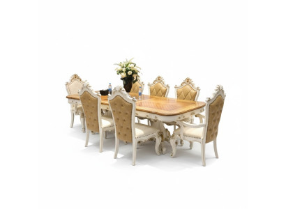 Suite de salle à manger royal Baroque Rococo Table avec 6 chaises