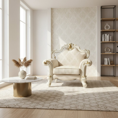 Fauteuil en textile Canapé 1 place Canapé rembourré Designs classiques Luxe Baroque