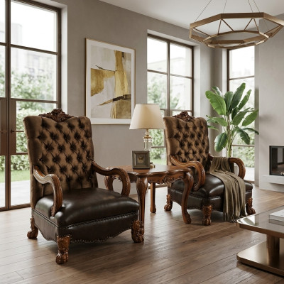 Canapé en cuir nouveau fauteuil Chesterfield Espanol diseñador silla relax tapicería tejido